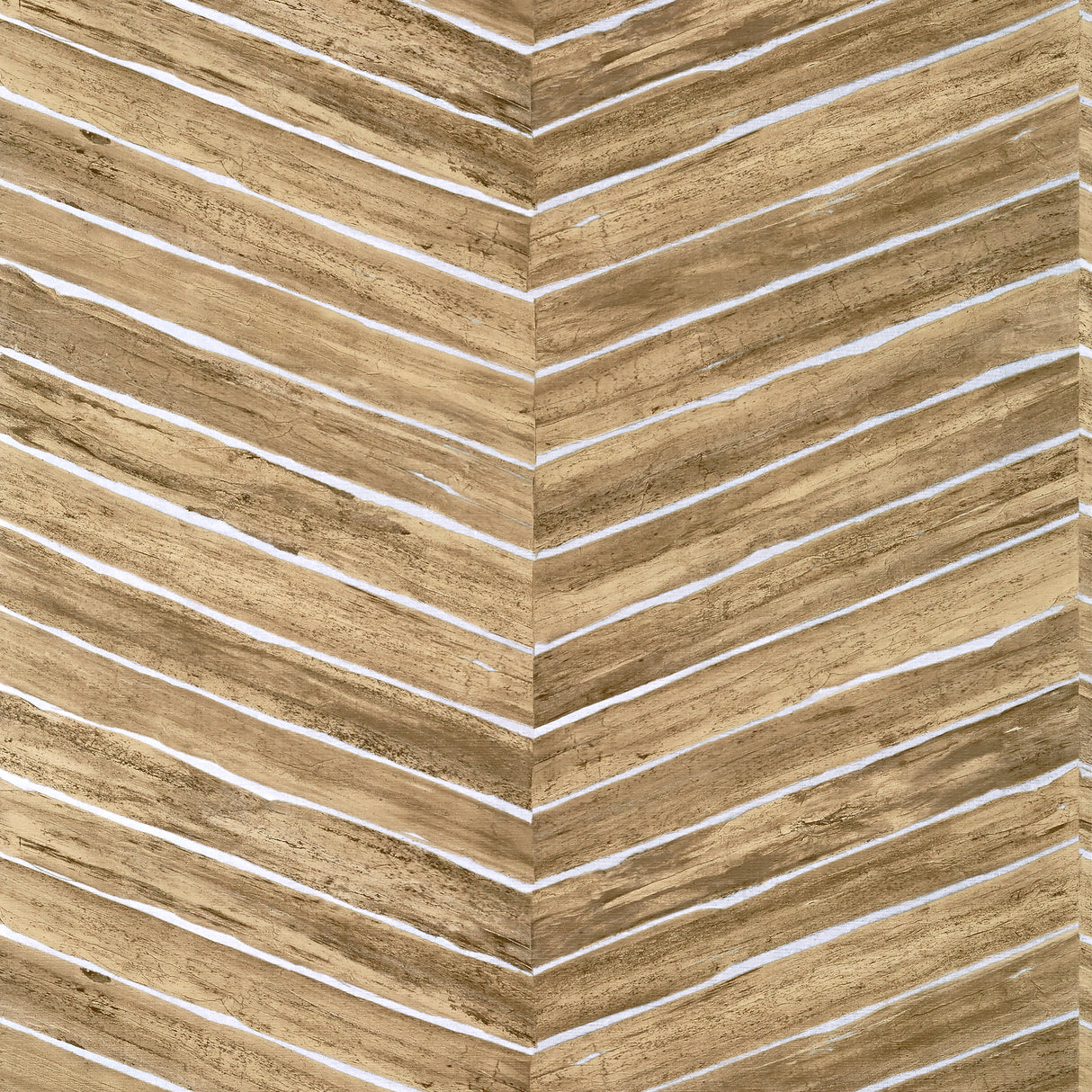 Thibaut T14573 WOOD HERRINGBONE Natural on Metallic Silver