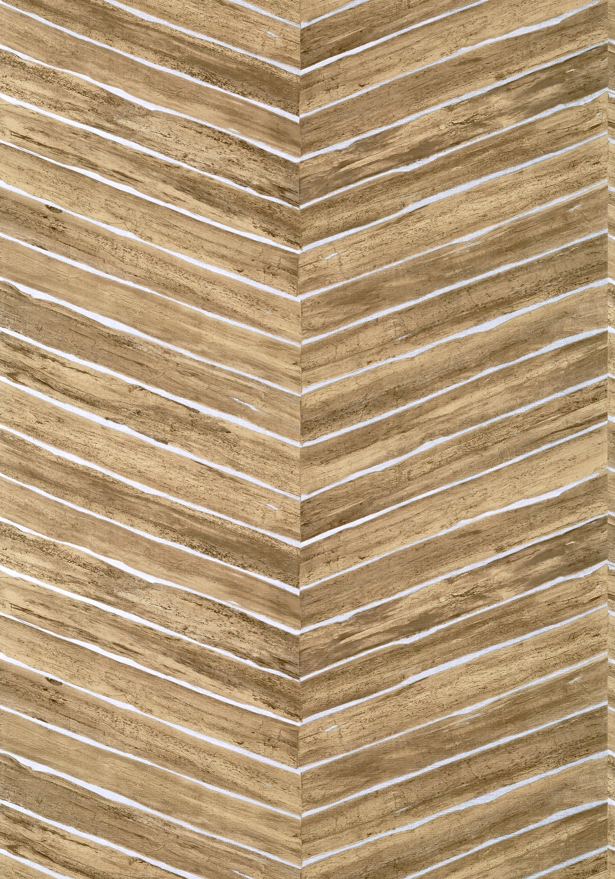 Thibaut T14573 WOOD HERRINGBONE Natural on Metallic Silver Wallpaper