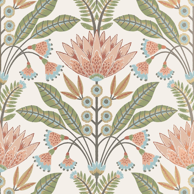 Thibaut LOTUS T14609 in Apricot Wallpaper - FAIRHAVEN