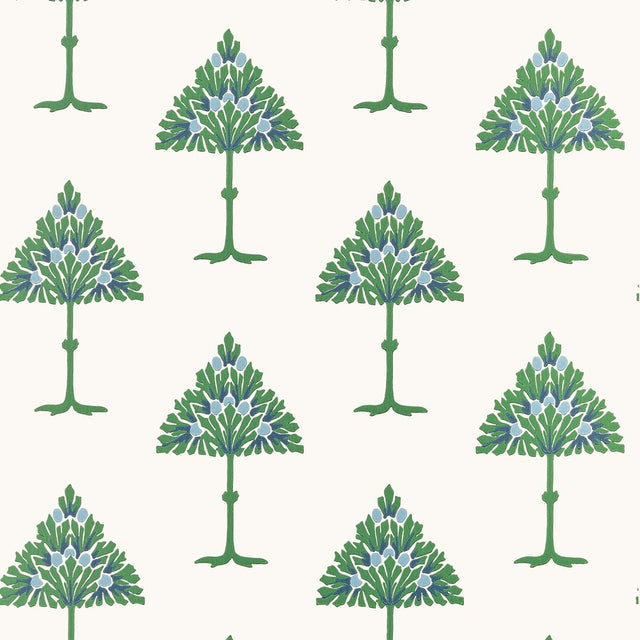 Thibaut MAY TREE T14615 in Blue and Green Wallpaper - FAIRHA