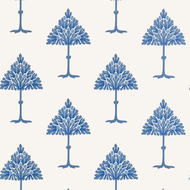 Thibaut MAY TREE T14616 in Blue and White Wallpaper - FAIRHA
