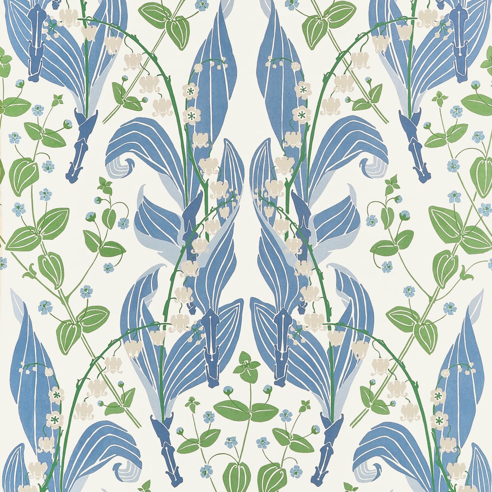 Thibaut HARBOR SPRINGS T14620 in Blue Wallpaper - FAIRHAVEN