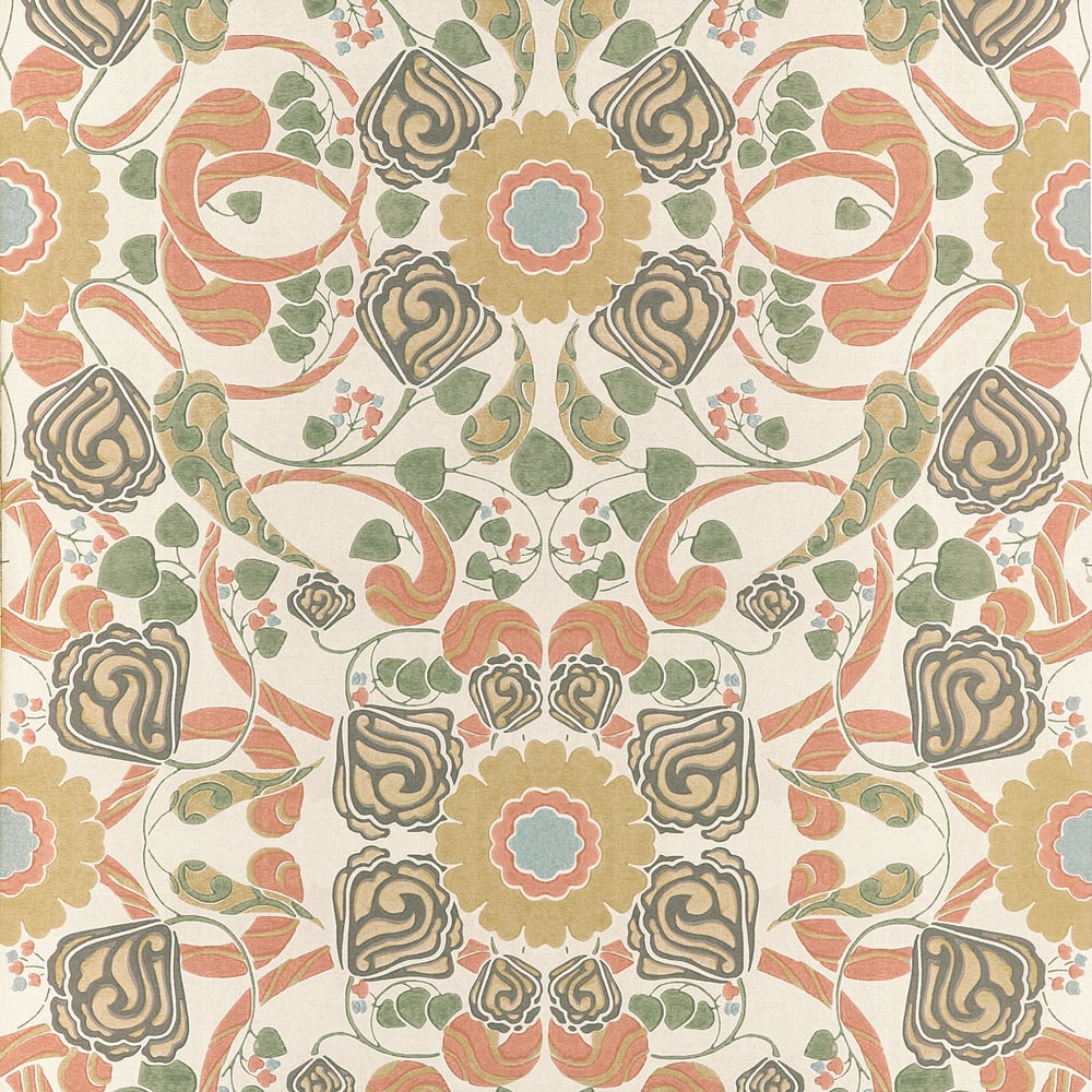 Thibaut MARGAUX T14646 in Apricot and Sage Wallpaper - FAIRH