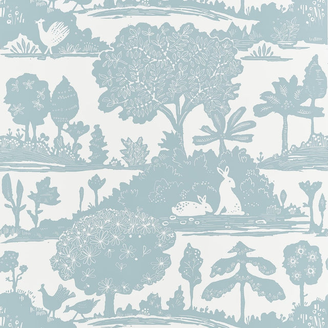Thibaut LA FORÊT T14650 in Spa Blue Wallpaper - FAIRHAVEN