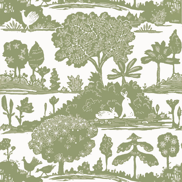Thibaut LA FORÊT T14651 in Sage Wallpaper - FAIRHAVEN