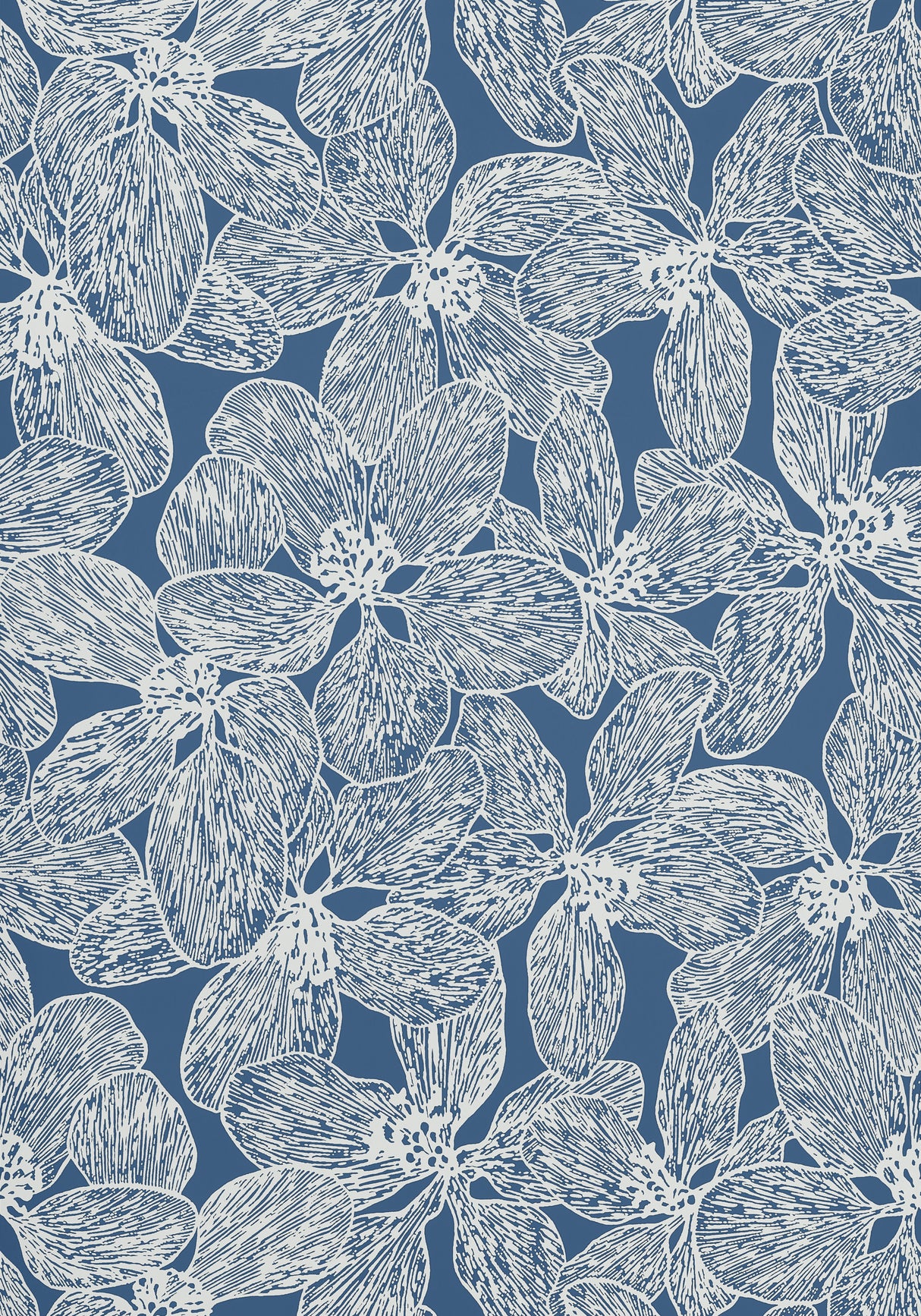 Thibaut T15849 ISLAND ORCHID Navy Wallpaper