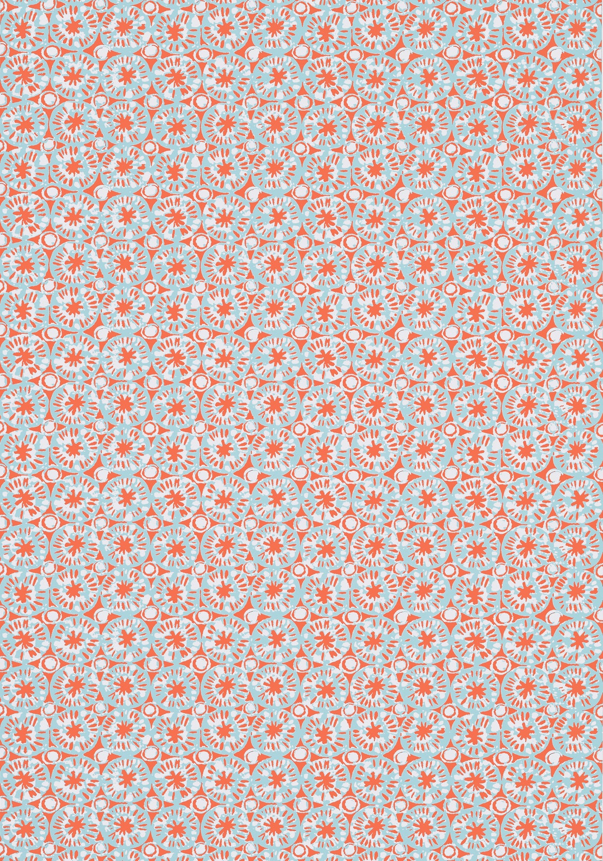 Thibaut T15857 SAND DOLLAR Coral and Blue Wallpaper
