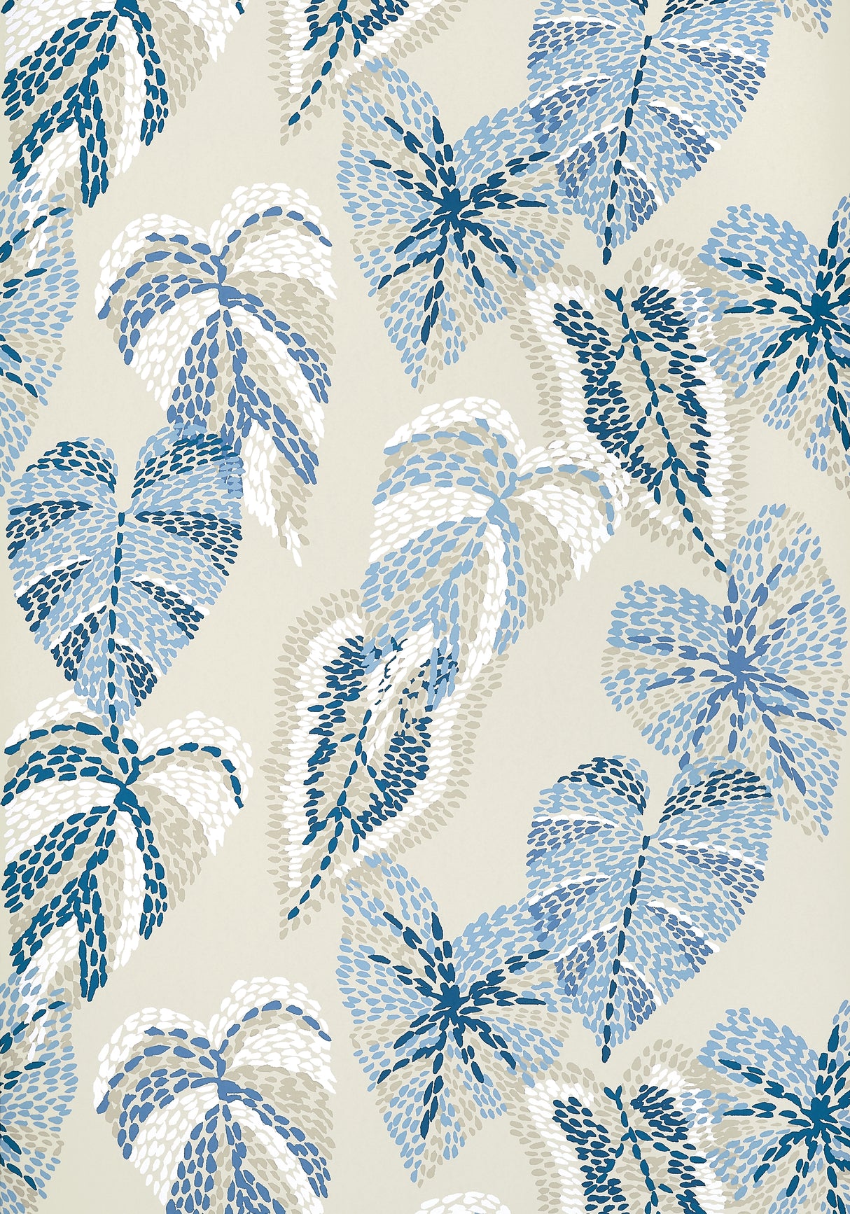 Thibaut T15865 DELILA Blue and Beige Wallpaper