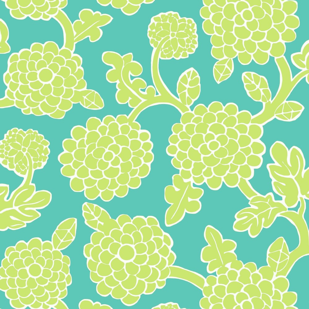 Thibaut T16017 NIKKO Turquoise and Green Wallpaper