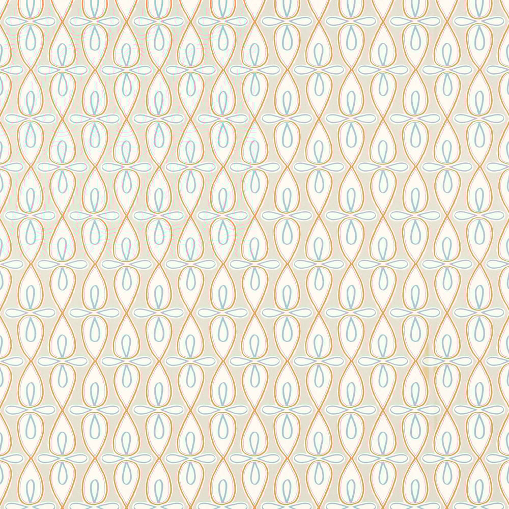 Thibaut T16059 BRIBIE Coral and Turquoise Wallpaper