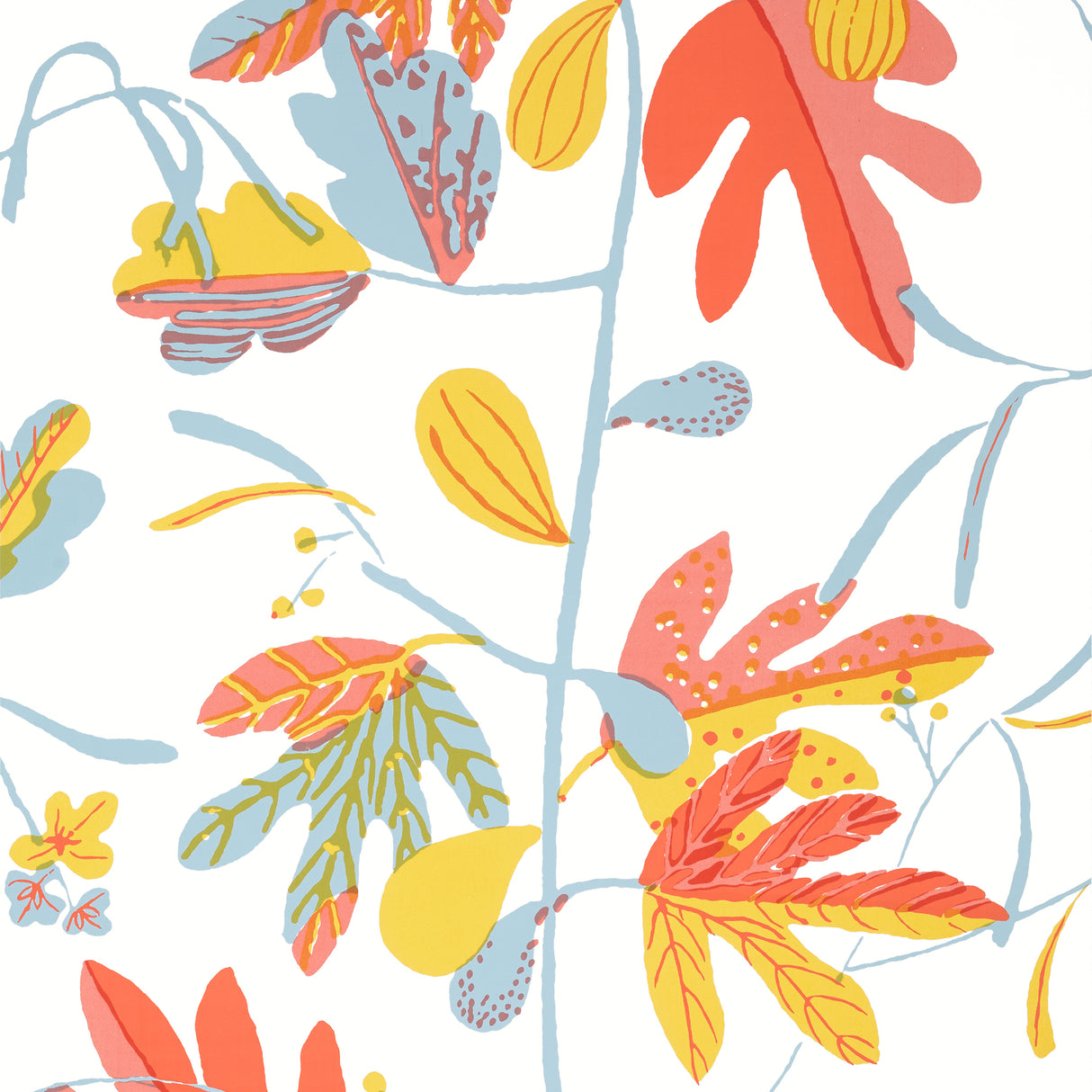 Thibaut T16206 MATISSE LEAF Coral and Yellow