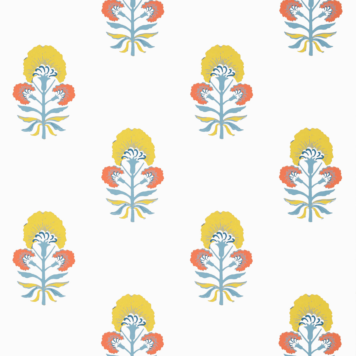 Thibaut T16212 TYBEE BUD Coral and Yellow