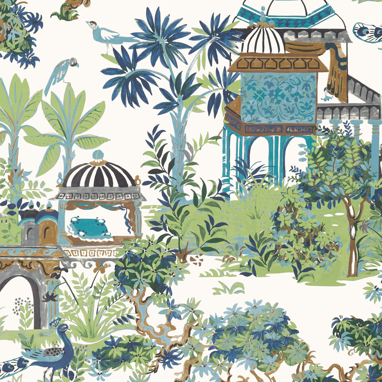 Thibaut T20820 MYSTIC GARDEN Blue and Green