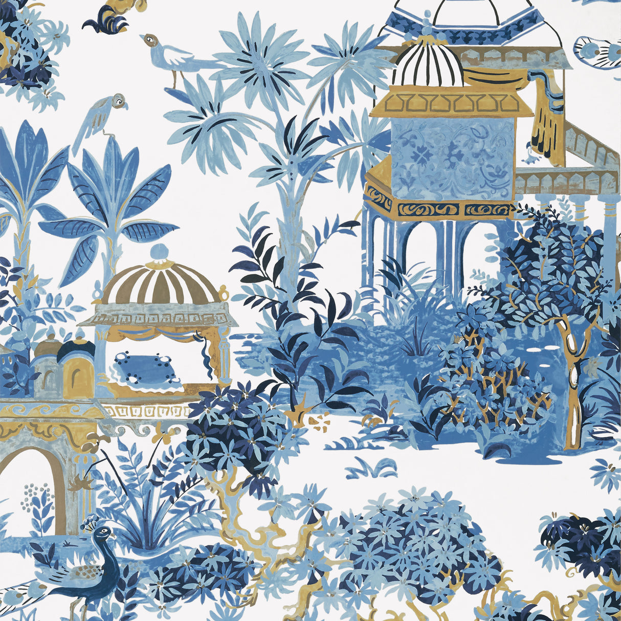 Thibaut T20821 MYSTIC GARDEN Blue and White