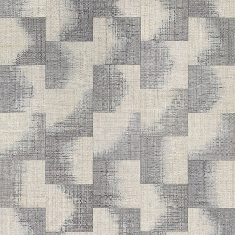 Thibaut RAFFIA SQUARES T24430 in Graphite Wallpaper - YUTORI