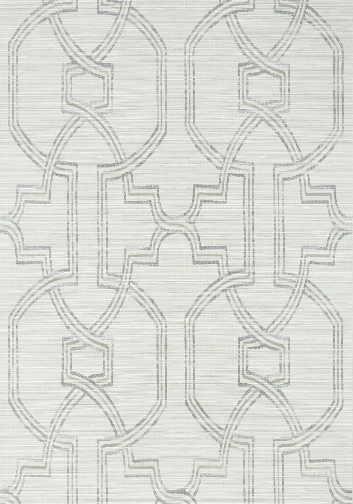 Thibaut T276 PROMENADE Grey on Metallic Silver Wallpaper