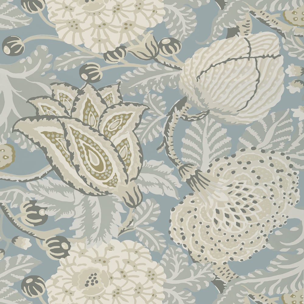 Thibaut T2948 MITFORD Aqua Wallpaper