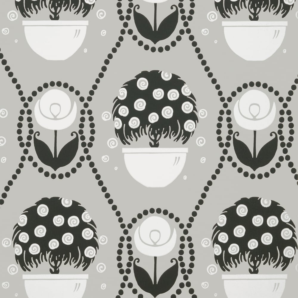 Thibaut T2958 RENE Black and Beige Wallpaper