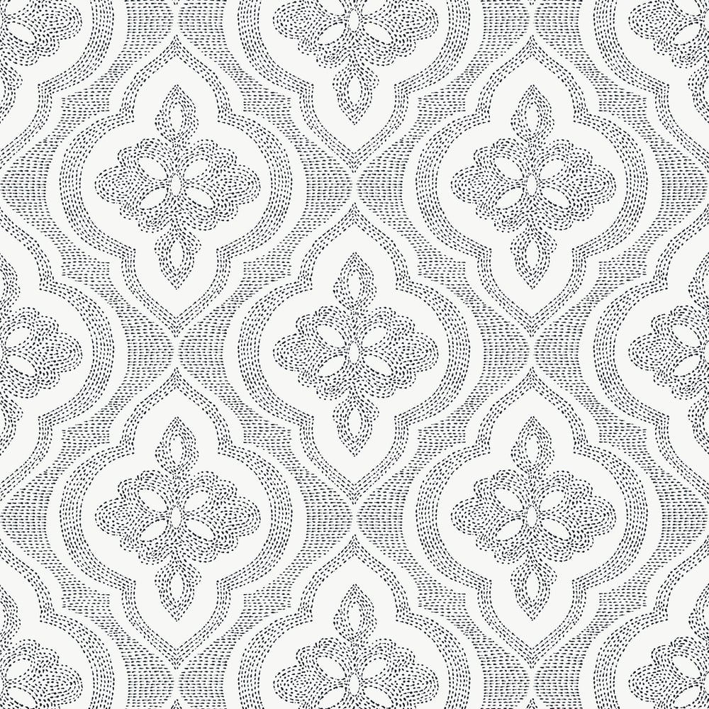Thibaut T2997 OPHELIA Black and White Wallpaper