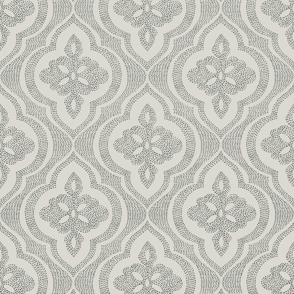 Thibaut T2999 OPHELIA Beige and Black Wallpaper