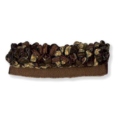 KRAVET COUTURE T30213.614.0 RIBBON ROUCHE TORTOISE TRIM - Eade's Wallpaper