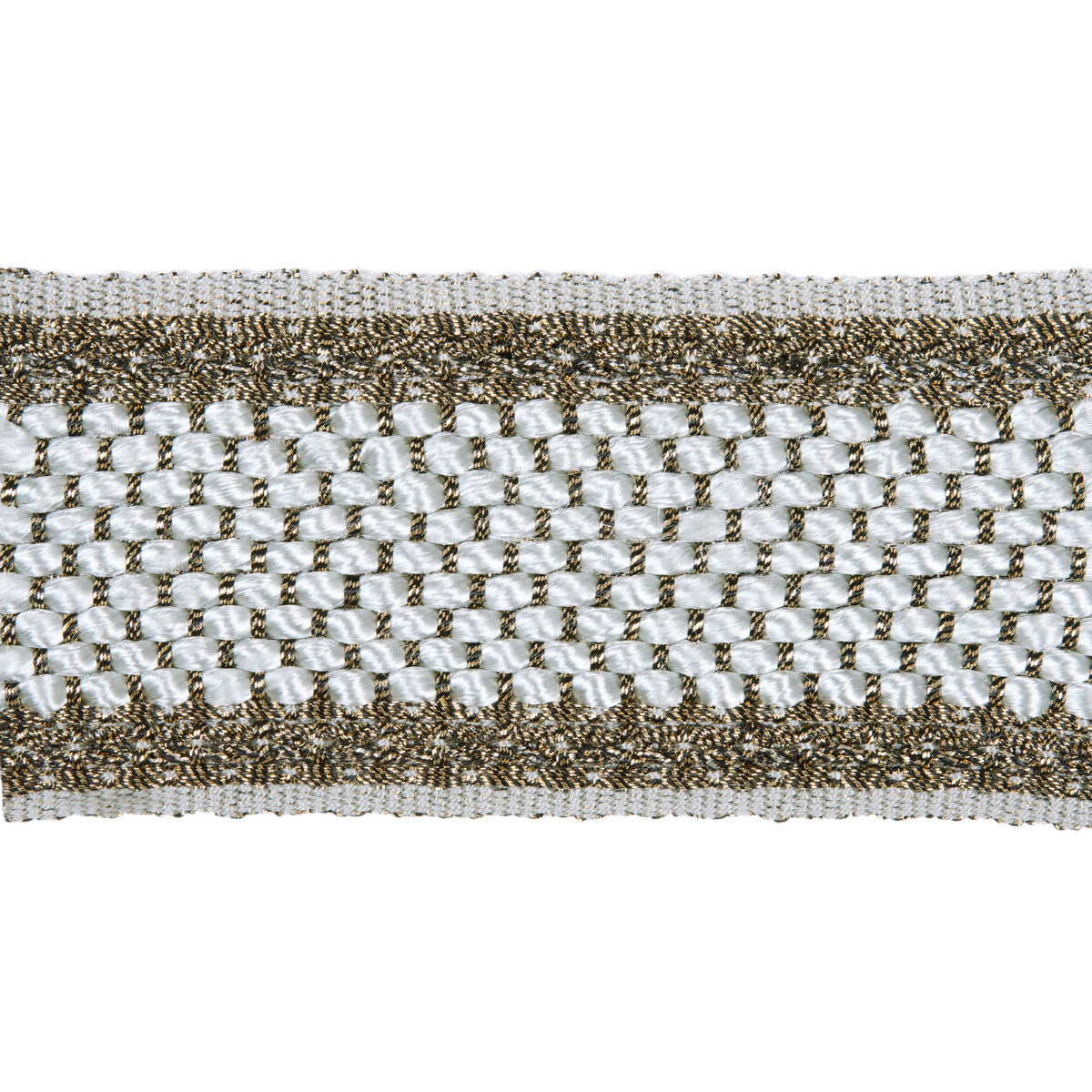 KRAVET COUTURE T30642.1176.0 HAMMERED BRAID TITANIUM TRIM - Eade's Wallpaper