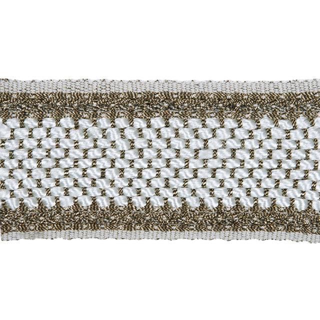 KRAVET COUTURE T30642.1176.0 HAMMERED BRAID TITANIUM TRIM - Eade's Wallpaper