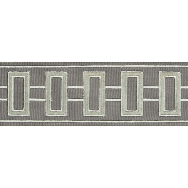 KRAVET DESIGN T30769.11.0 GRID LOCK STEEL GREY TRIM - Eade's Wallpaper