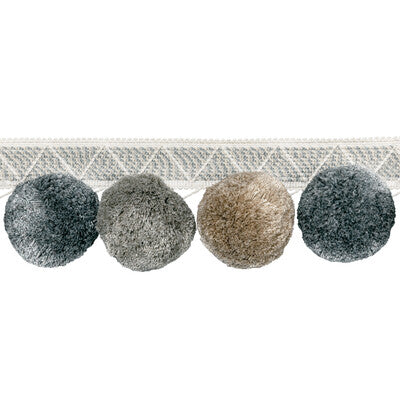 KRAVET COUTURE T30804.11.0 PHUKET POMS PEWTER TRIM - Eade's Wallpaper