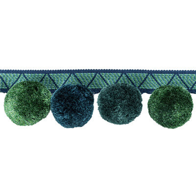 KRAVET COUTURE T30804.135.0 PHUKET POMS PEACOCK TRIM - Eade's Wallpaper
