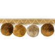 KRAVET COUTURE T30804.4.0 PHUKET POMS OCHRE TRIM - Eade's Wallpaper