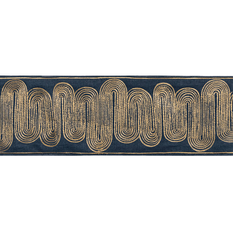 KRAVET COUTURE T30807.650.0 ISCHIA TAPE GOLD/NAVY TRIM - Eade's Wallpaper