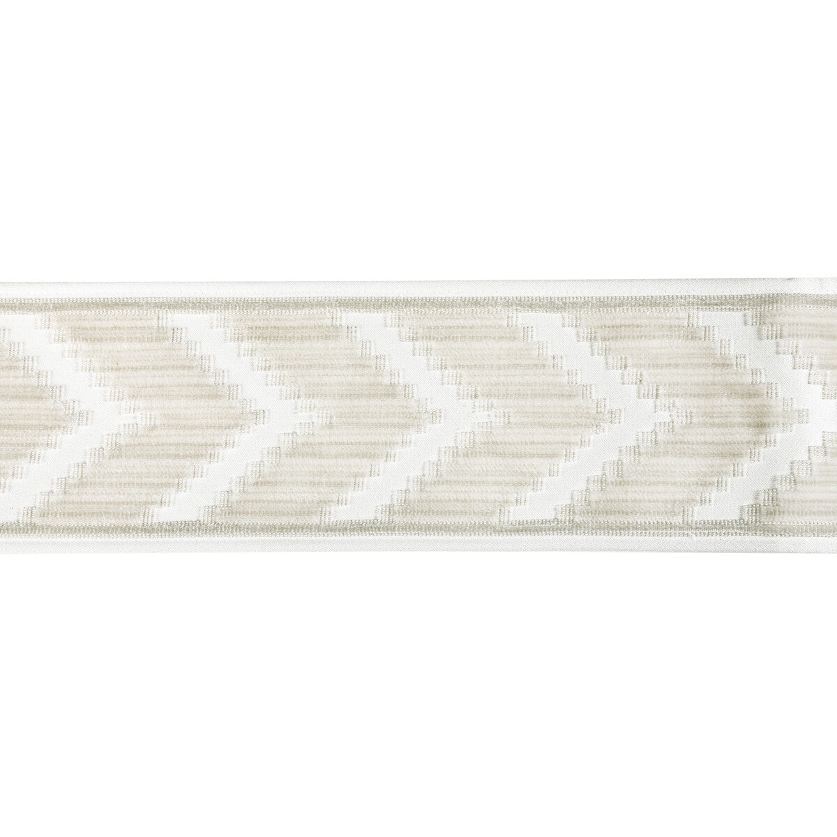 KRAVET COUTURE T30828.1601.0 CHEVRON VELVET TAPE BLANC TRIM - Eade's Wallpaper