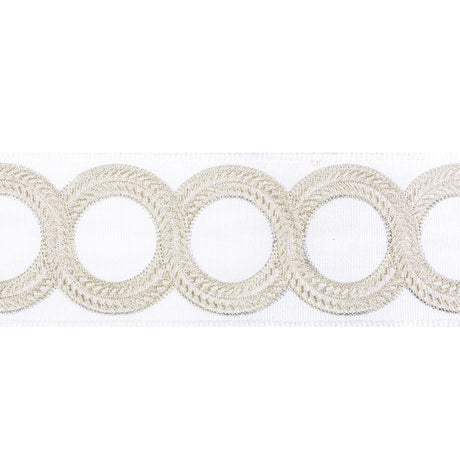 KRAVET COUTURE T30829.1611.0 LOOPED TAPE LIGHT SILVER TRIM - Eade's Wallpaper