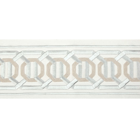 KRAVET COUTURE T30841.11.0 OCTAGON WIDE TAPE SILVER TRIM - Eade's Wallpaper