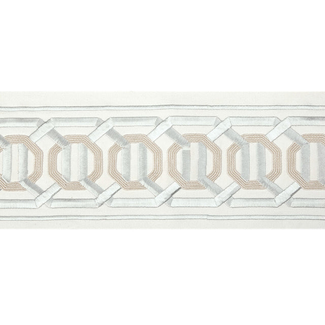 KRAVET COUTURE T30841.11.0 OCTAGON WIDE TAPE SILVER TRIM - Eade's Wallpaper