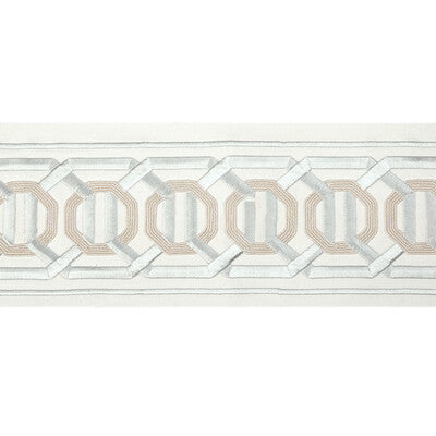 KRAVET COUTURE T30841.11.0 OCTAGON WIDE TAPE SILVER TRIM - Eade's Wallpaper