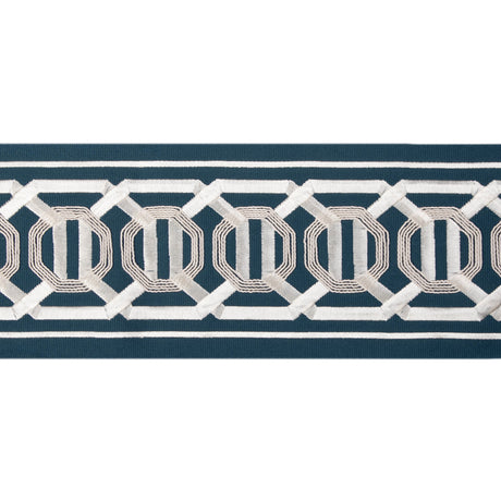 KRAVET COUTURE T30841.50.0 OCTAGON WIDE TAPE INDIGO TRIM - Eade's Wallpaper