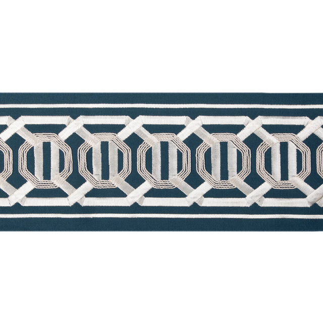 KRAVET COUTURE T30841.50.0 OCTAGON WIDE TAPE INDIGO TRIM - Eade's Wallpaper