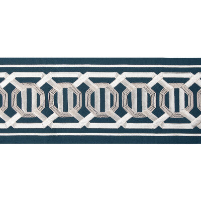 KRAVET COUTURE T30841.50.0 OCTAGON WIDE TAPE INDIGO TRIM - Eade's Wallpaper