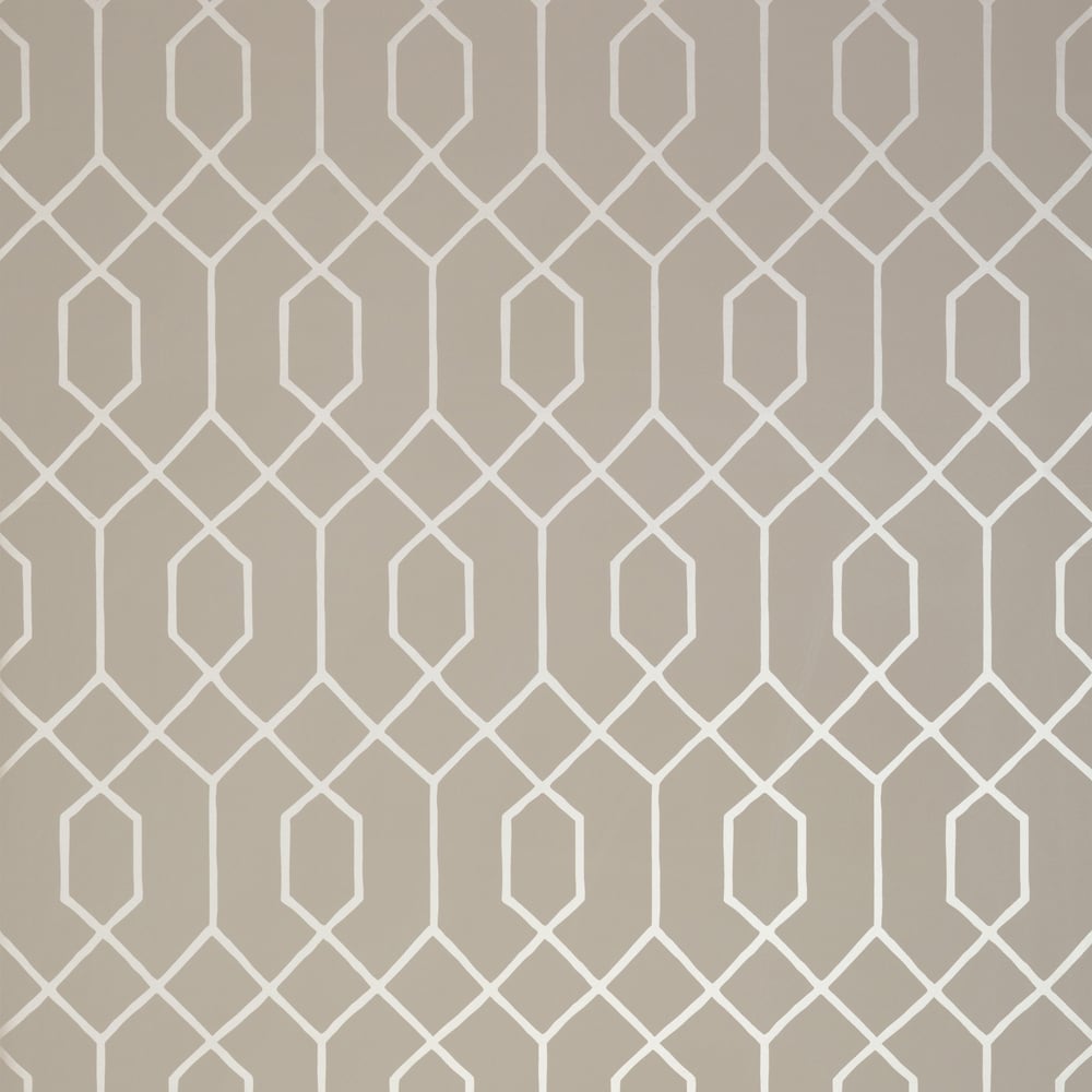 Thibaut T35203 LA FARGE Metallic Pewter on Taupe Wallpaper