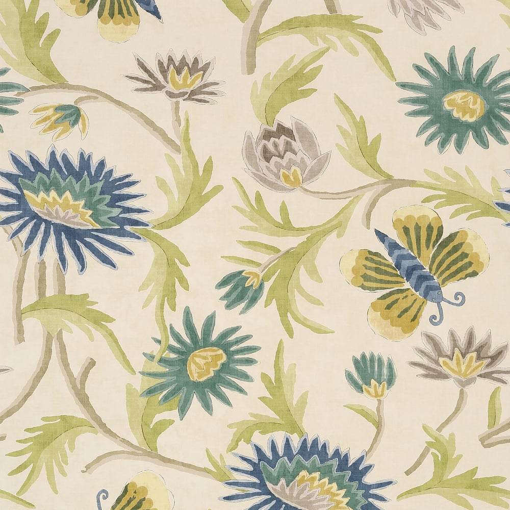 Thibaut T36100 LIZETTE Navy and Cream Wallpaper