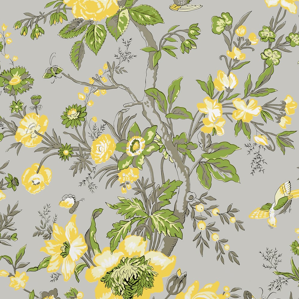 Thibaut T36128 NEMOUR Grey Wallpaper