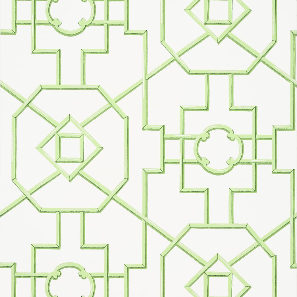 Thibaut T36157 BAMBOO LATTICE Green Wallpaper