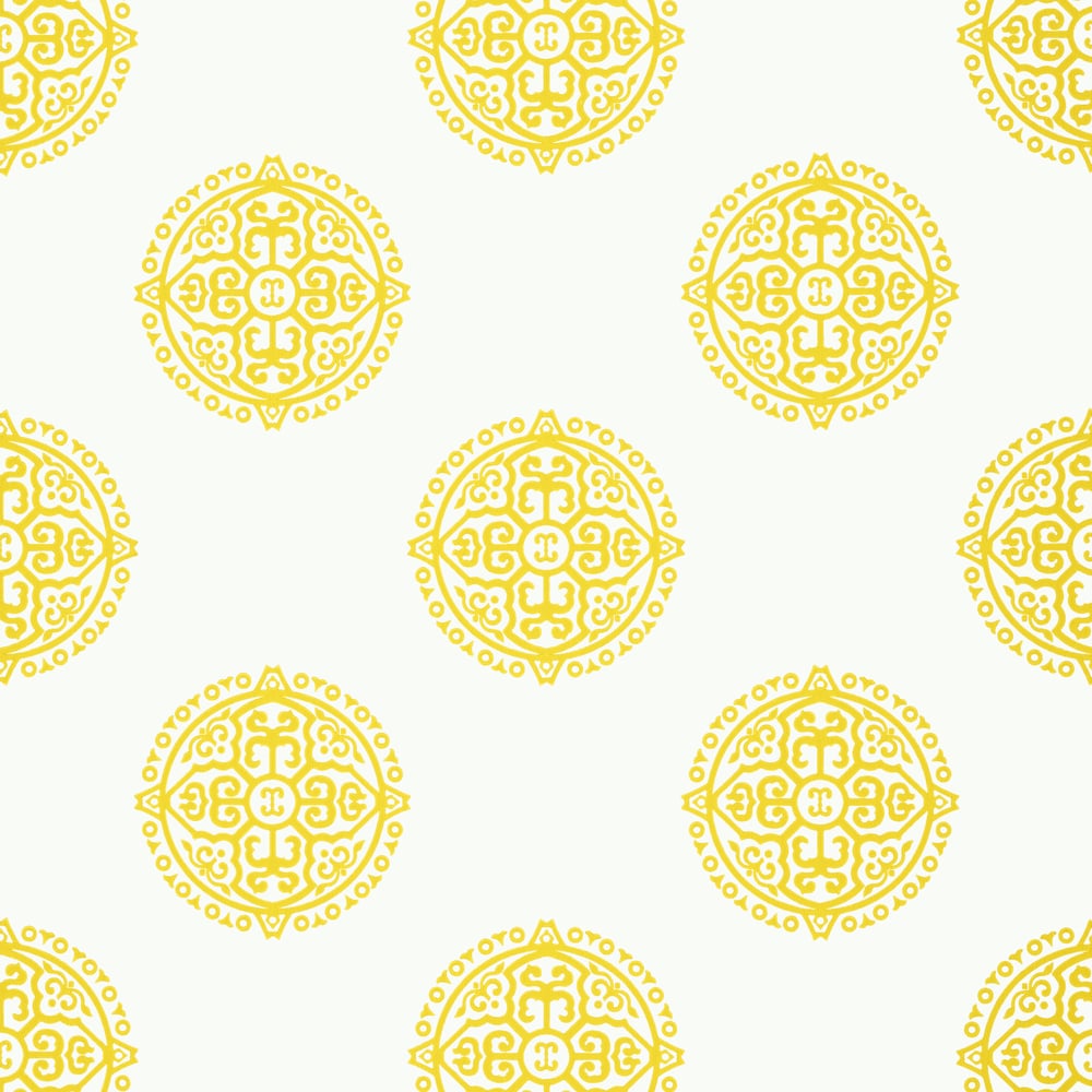 Thibaut T36168 HALIE CIRCLE Yellow Wallpaper