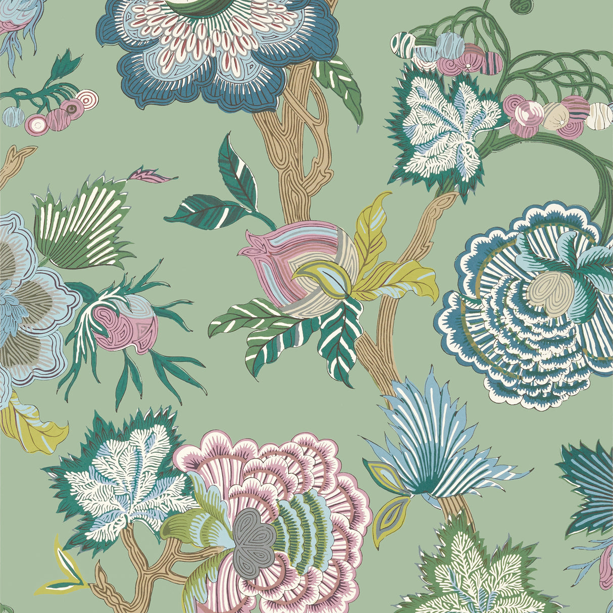 Thibaut T36416 INDIENNE JACOBEAN Green