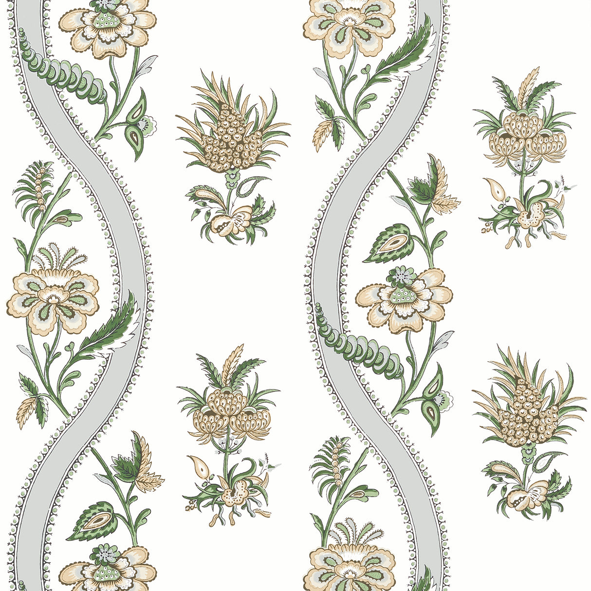 Thibaut T36421 RIBBON FLORAL Green