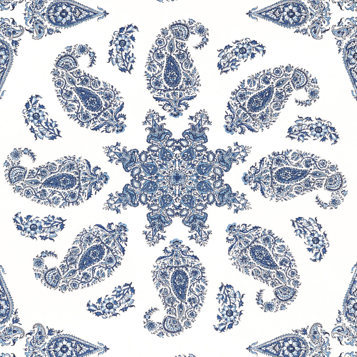 Thibaut T36429 EAST INDIA Blue and White