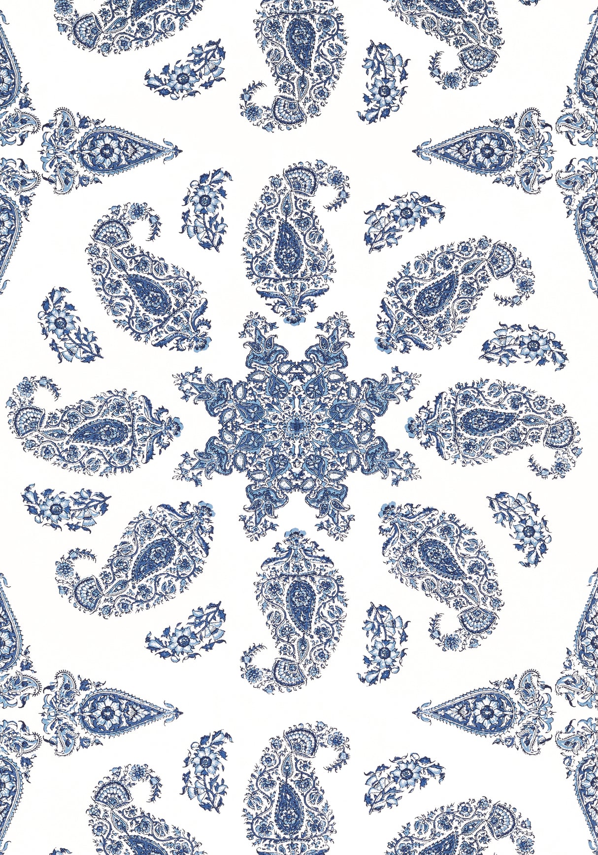 Thibaut T36429 EAST INDIA Blue and White Wallpaper