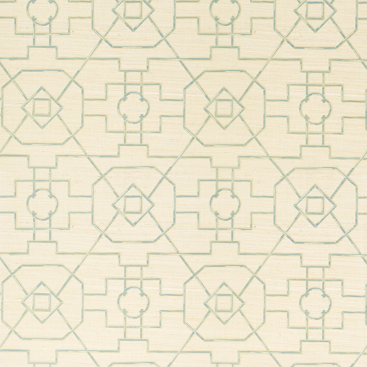 Thibaut T41152 EAST GATE Cream and Aqua Wallpaper